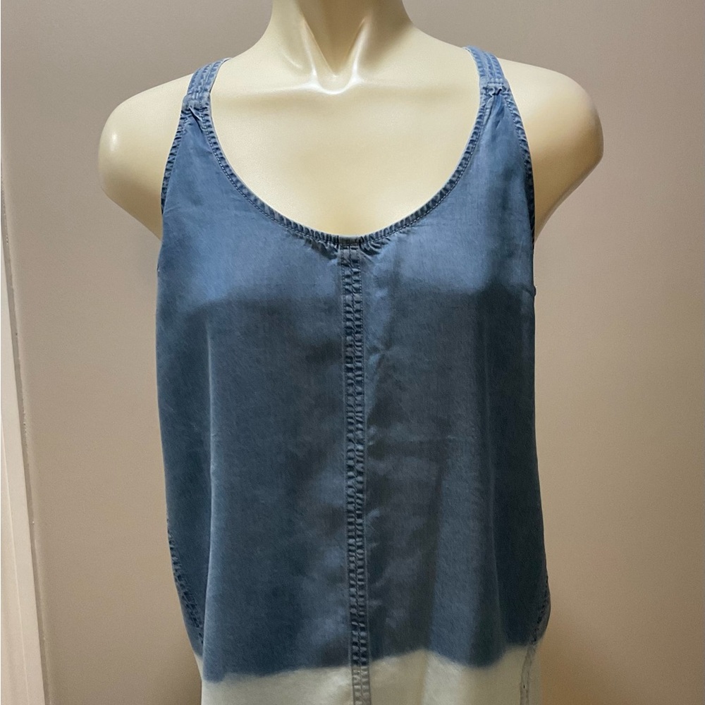 Women's two toned Blue Sleeveless Top